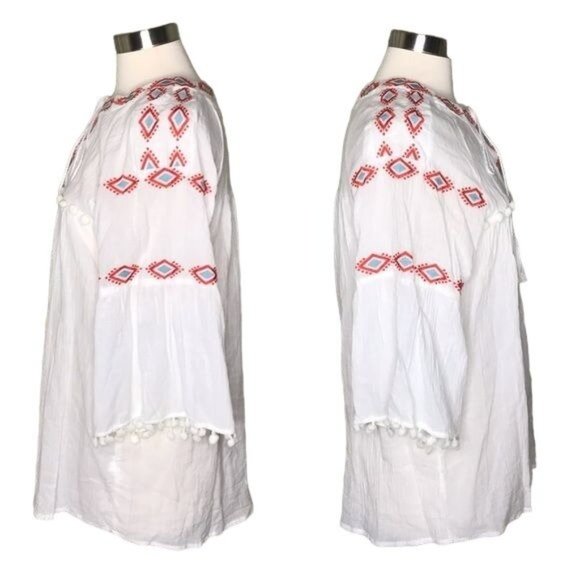 Hayden LA M off-white embroidered pompom top - Picture 4 of 6